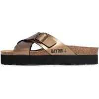 Bayton Pantolette 'Ajax' brun / guld / svart