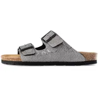 Bayton Pantolette 'Atlas' sand / silvergrå