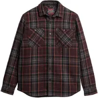 Superdry för män. M4010675A Merchant Store quiltad överskjorta brun (M), Casual, Ull, Lång ärm
