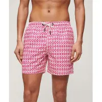 Superdry för män. M3010231A Baddräkt med tryck tillverkad av återvunnet material rosa (M), Strandkläder, Hållbar, Återvunnen polyester