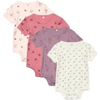 Pippi Baby Bodies k/ä - 4-pack - Dusty Rose - - 1 år (80) - Body K/Ä