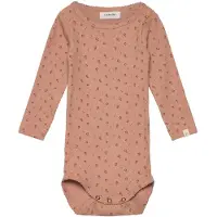 Lil´ Atelier Lil' Atelier Body l/ä - NbfGago - Noos - Nougat m. Blommor - - 74 - Body L/Ä