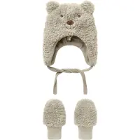 Name it Set - Mössa/Vantar - Teddy - NbnMatuta - Regnig dag - - 40-44 cm - Mössa