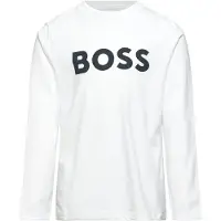 BOSS Tröja - Vit m. Marinblå - - 14 år (164) - Tröja