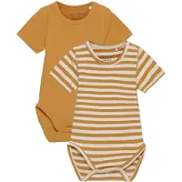 Minymo Bodies k/ä - 2-pack - Amber Gold - - 50 - Body K/Ä