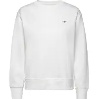 Gant för kvinnor. 4201414 Shield sweatshirt med rund halsringning vit (M), Casual, Bomull