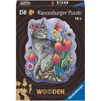 Ravensburger Pussel - Trä - 150 Delar - Härligt CAT - - One Size - Pussel