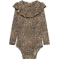MarMar Body - l/ä - Bibbi - Brun Leopardtryck m. Volang - - 3 år (98) - Body L/Ä