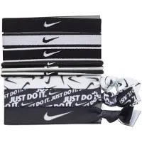 Nike Blandade hårband 9 st 3 bredder svart och vitt