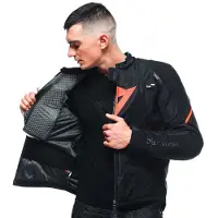 Dainese Smart Jacket LS Sport D-Air textiljacka Svart/Röd 56 Herrar sort