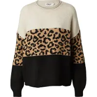 ONLY Tröja 'ONLJade' camel / ecru / svart