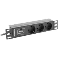 Lanberg PDU-03F-0200-BK - Kraftdistributionsenhet (kan monteras i rack) - AC 230 V - 4000 Watt - ingång: CEE 7/4 / CEE 7/7 - utgångskontakter: 3 (Typ F) - 1U - 10 - 2 m sladd - svart