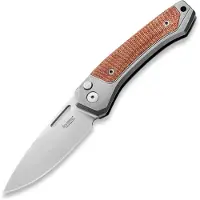 Lionsteel Twain TW-GY-CVN Titanium, Natural Canvas Micarta, pocket knife, Gianni Pauletta design