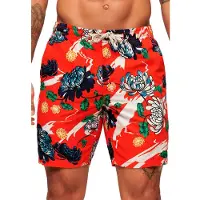 Superdry för män. M7110432A Bermudashorts röd (L), Casual, Bomull