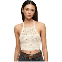 Superdry Crop Halter Crochet Ärmlös Topp