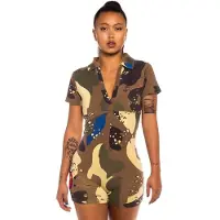 Grimey Glorified Camo Kortärmad Romper