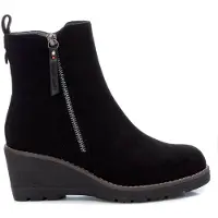 Refresh för kvinnor. 17100901-NEGRO Ankelstövlar i svart mocka -Höjd 6cm (41), 5 till 8 cm, Zip, Casual