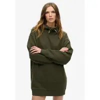 Superdry för kvinnor. W8011738A Klänning med huva och strass Tattoo grön (XXS/XS), Casual, Bomull, Lång ärm