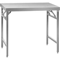 Royal Catering Rostfri arbetsbänk - Hopfällbar - 100 x 60 cm - 200 kg