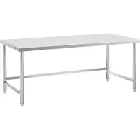 Royal Catering Rostfri arbetsbänk - 200 x 90 cm - 300 kg lastkapacitet -