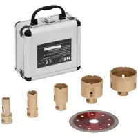 MSW Diamantborr - Set - För vinkelslipar - 20 / 25 / 35 / 55 / 68 mm - Diamantkapskiva 115 mm