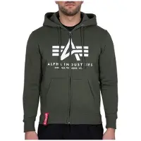 Alpha industries Sweatjacka oliv / vit