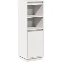 vidaXL Vitrinskåp vit 37x34x110 cm massiv furu