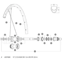 Mavic Ds Askium Disc Bakre Högra Ekrar 12 Enheter