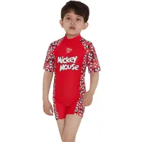 Speedo Disney Mickey Mouse All-in-one Kortärmad Uv-shorty Med Dragkedja Bak