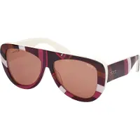 Emilio Pucci Dam S Solglasögon Ep0231 39v Shiny Dark Yellow/58-15-140 white