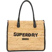 Superdry för kvinnor. W9110402A Lyxig strandväska i beige läder (OSFA), Casual, Raffia