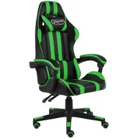 vidaXL Svart och grön spelstol i konstläder