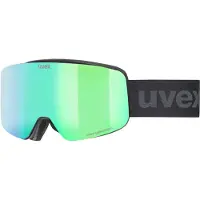Uvex pwdr FM, Svart, Unisex, Sfärisk lins, Svart, Grön, 1 styck