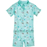 Playshoes UV-skydd 'Einhornmeerkatze' brun / mint / vit