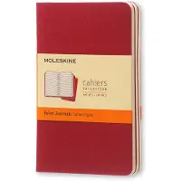 Cahier Journal Pocket, fodrad, mjukt omslag Cranberry Red (set med 3)