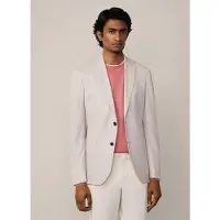 Hackett för män. HM443426 Våffeljacka beige (42/32), Casual, Parti, Lino, Klassisk, Lång ärm, Taupe