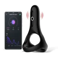 Magic Motion Rise - App-styrd vibrerande penisring för män (svart)