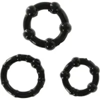 Scala Stay Hard Rings 3 Piece Set Black