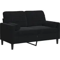 vidaXL 2-sitssoffa med prydnadskuddar svart 120 cm sammet