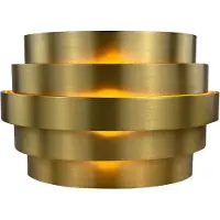 Highlight Vägglampa Scudo, dimbar, Mässing / guld, Vardagsrum / matsal, Aluminium / grå / zink, Vägglampa, vägglampa inomhus