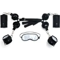 Fifty Shades of Grey - bondage set - handfängsel ögonbindel flogger grå