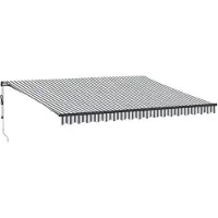 vidaXL Markis automatiskt infällbar med LEDs antracit&vit 450x350 cm