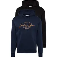 Jack & Jones Sweatshirt 'JJFerris' marinblå / orange / svart / vit