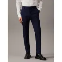 Calvin Klein Slim Wool Stretch Suit Trousers - - Blue - Men - 56