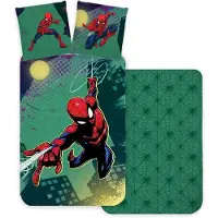Spider-man Spiderman sängkläder - 100% bomull - Junior sängkläder 100x140 cm - Grön