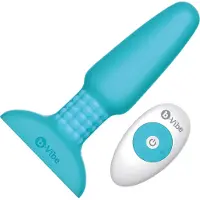 B-Vibe - roterande analvibrator med pärlor - uppladdningsbar - turkos