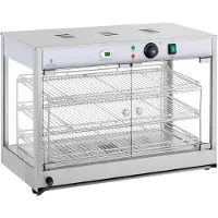 Usorteret Royal Catering värmevitrin för mat - 3 hyllor, 25-85C, 1200 W