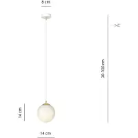 Emibig Glas pendellampa Royal LIGHTING, dimbar, Vitt / opal, Vardagsrum / matsal, Modern, Pendellampa