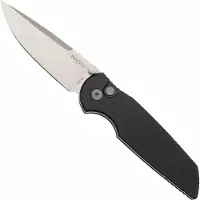 Pro-Tech TR-3 Integrity INT101, S35VN Stonewashed Solid Black Manual, pocket knife