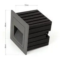Orion Loro LED-vägginbyggnadslampa, antracit, bredd 8,5 cm, aluminium, Svart, Aluminium / grå / zink, Modern, Vägglampa utomhus